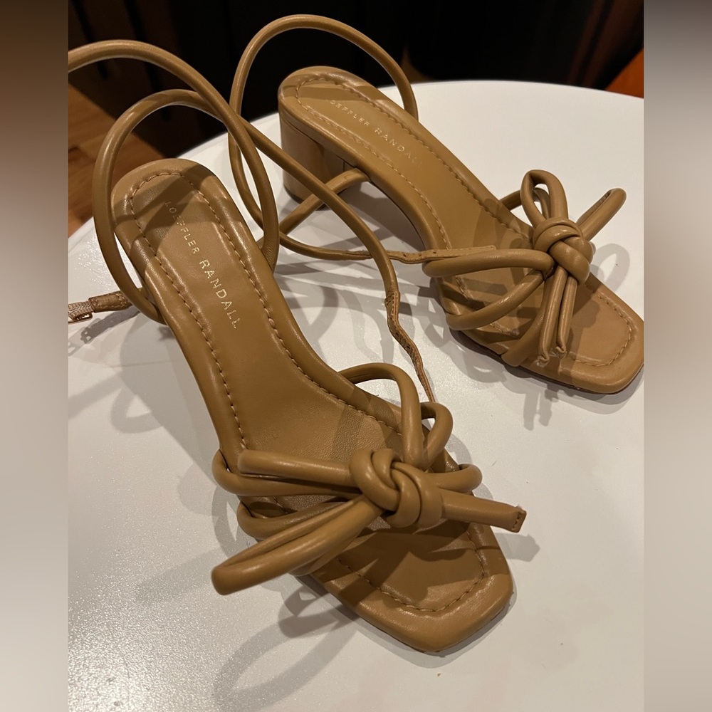 Loeffler Randall Mikel Dune Bow Mid-Heel Sandal size 6.5